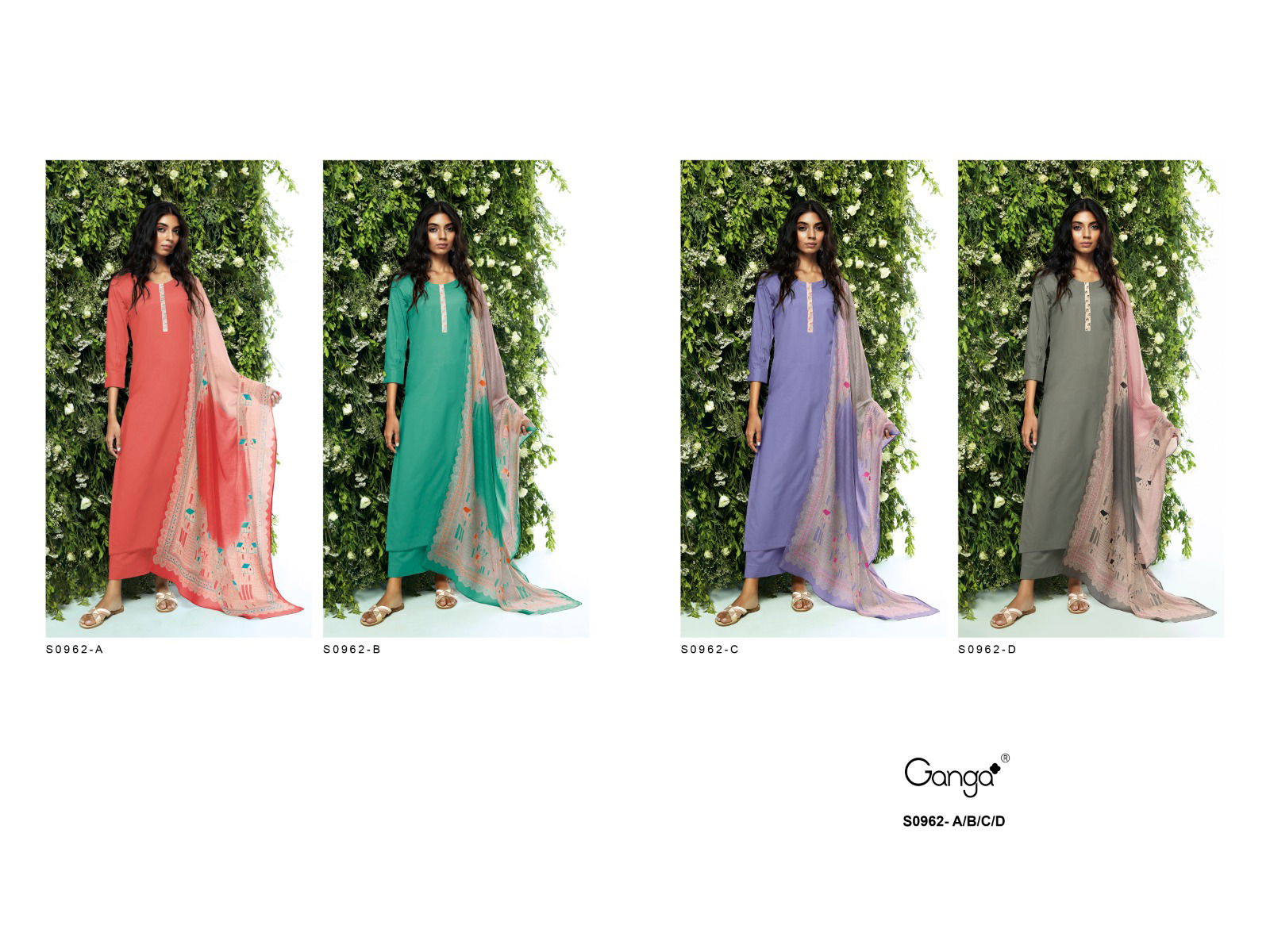 Heny S0962 By Ganga Printed Cotton Salwar Suits Catalog
